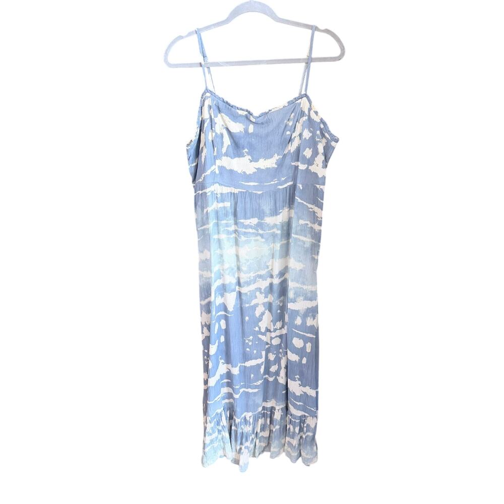 Knox rose tiered blue cloud maxi dress XXL 1989 cowboy coastal beach artsy vibes